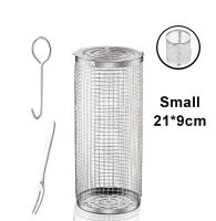 Cesta De Barbacoa En Acero Inoxidable Con Red De Alambre Recipiente Redondo Portátil Para Asado Al Aire Libre Camping - details 7