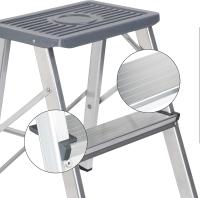 EASYSPEED Taburete Plegable Escalera, Escaleras Plegables Aluminio 2 Peldaños 3 Peldaños,Portátil Escalera Puede soportar 150 kg,Escalera Antideslizante, Adecuado para Hogar, Oficina, Baño - details 2