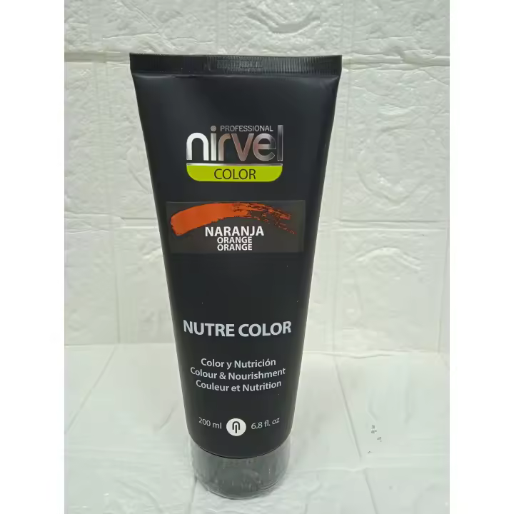 NIRVEL Cosmetics mascarilla color naranja 200ml, aporta nutrición y brillo. - 1