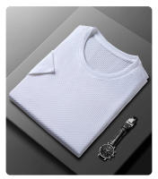 Camiseta De Hombre De Seda De Hielo Bambú Para Verano High End Base Superior Ropa Casual Transpirable Y De Secado Rápido - details 3