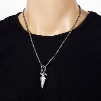 Collar De Acero Inoxidable Titanio Vikingo Pirata Cabeza De Serpiente Flecha Punta De Punta Para Hombres Y Mujeres Estilo Punk Hip Hop Joyería - details 5