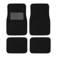 X-Juego de 4 Alfombras de Moqueta para Coche,Alfombrillas Universales para Coche,Antideslizantes,Alfombras Delanteras y Traseras,Color Negro - details 0