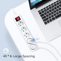 Aigostar Regleta alargador de 5 Tomas con Interruptor y Protección Infantil, 1.5/3/5 M, Blanco, 16A 250V - details 3