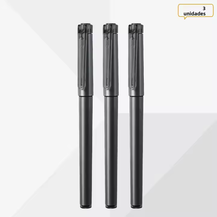 Lápices De Gel Negros Mate WQN Tinte De Calidad Superior 0.5mm 3/6/12PCS Para PráCTICas Universitarias Y Oficinas Material plÁSTICO - 1