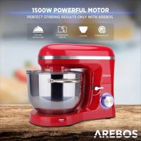 AREBOS Batidora Amasadora 1500W 6L Tazón de Mezcla de Acero Inoxidable 6 Velocidade Rojo - details 15