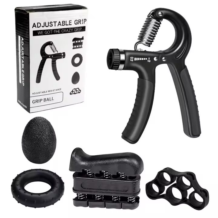 Hand Grip para Antebrazo Ejercitar - Paquete de 5 Piezas, Fortalecedor de Agarre de Manos Ajustables, Ejercitador de Manos - 1
