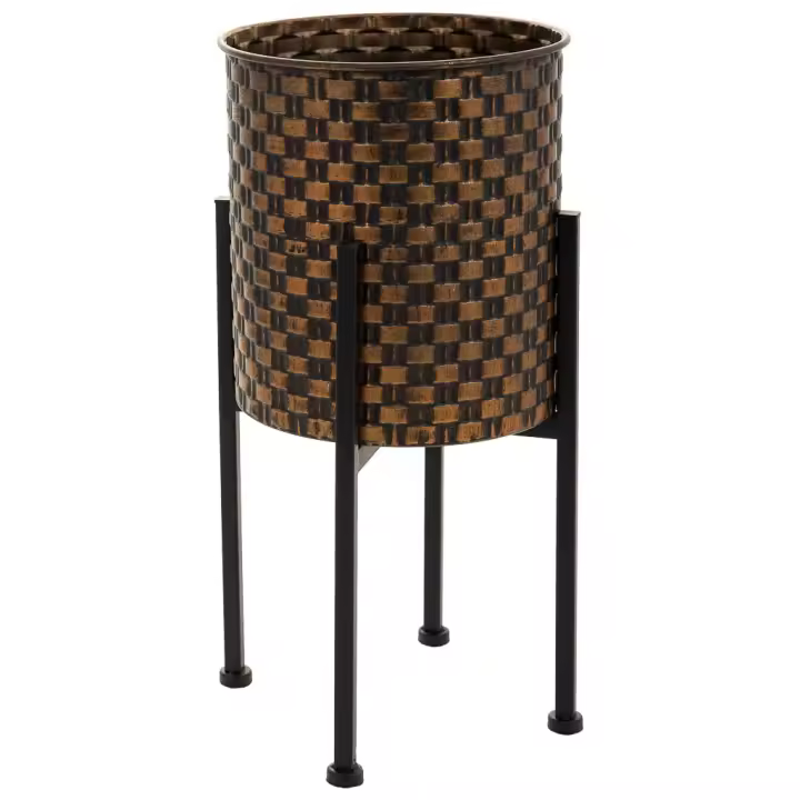 WANDERLUST DECO Macetero de Metal Cobre para Plantas - Diseño Moderno y Llamativo - 1