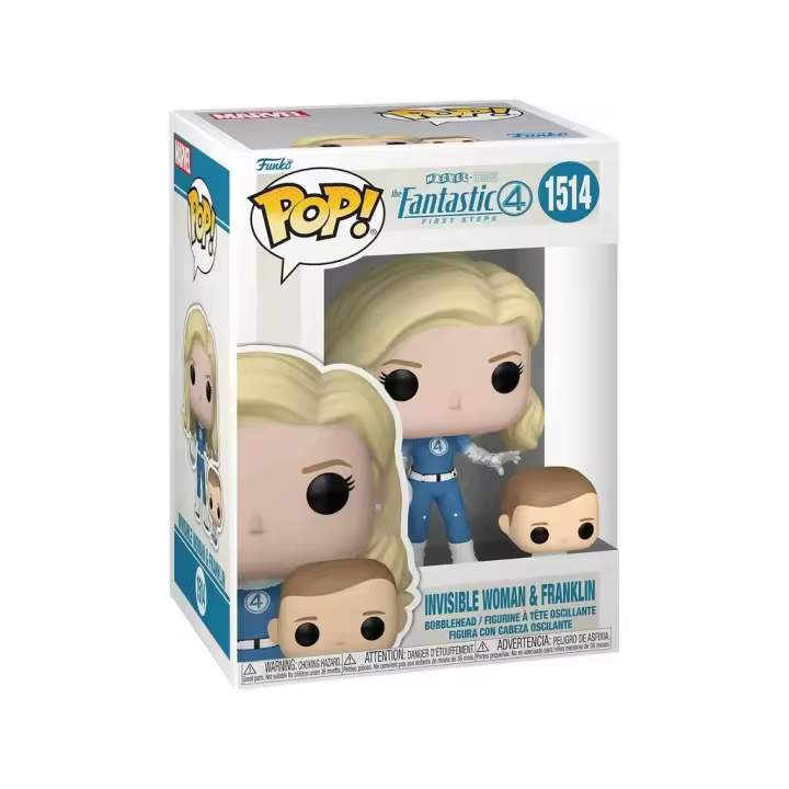 Funko Pop Los 4 Fantásticos Primeros Pasos Figura La Mujer Invisible y Franklin con Cabeza Oscilante - 1