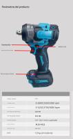 Llave de Impacto Eléctrica sin Escobillas 500Nm - Herramienta Profesional con Batería de Litio, Alta Torque para Talleres y Uso Industrial - details 10
