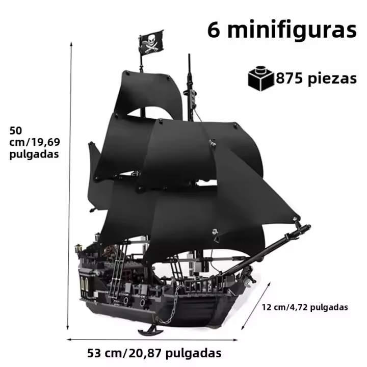 Bloques De Construcción MOC Pirates of the Caribbean Ship Revenge Warship Black Pearl Para Niños Juguetes De Armar Regalo - 1
