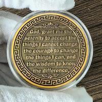 Moneda De Recuperación Phoenix Raising Sobriety Con Oración De Serenidad AA Medallion Metálica Para Celebrar El Recupero - details 1
