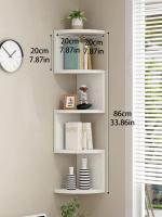 Estante De Esquina De Madera PVC 2/4/5 Capas En Burlywood Organizador De Almacenamiento Para El Hogar Decoración Bohemia Montado En La Pared Aesthetic - details 0