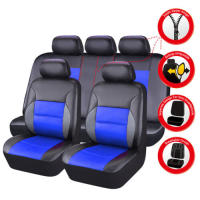 Funda de asiento de cuero sintético para Coche de 5 plazas, universal, con las costurastipo sándwich y Arco. - details 15
