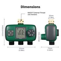 MOES Timer De Riego Automático 3 Salidas Con Inlet De Latón IPX5 Impermeable Pantalla LCD Botón De Giro Para Jardín Aspersor - details 11