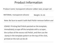 Set De 1 Unidad De Placas De Stamping Para Uñas Con Estampador Y Scraper Transparente Accesorios De Manicura Templado De Silicona Y Plástico - details 1
