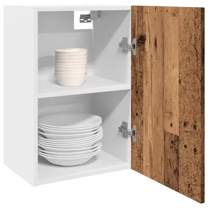vidaXL Armario colgante “Lyon” madera envejecida 40x31x60 cm en color Madera antigua/Roble artisan | diseño vintage industrial ideal para cocina salón comedor - 1