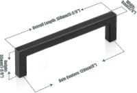 Paquete de 2 tiradores para puertas de cocina - Tiradores negros para gabinetes - details 0