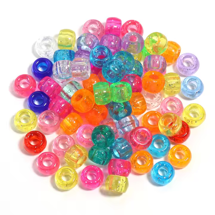 200pcs De Cuentas De Cerámica Coloridas 6x9mm Para Crear Pulseras Y Collares DIY Accesorios Para Manualidades Y Pelucas Para Niñas - 1