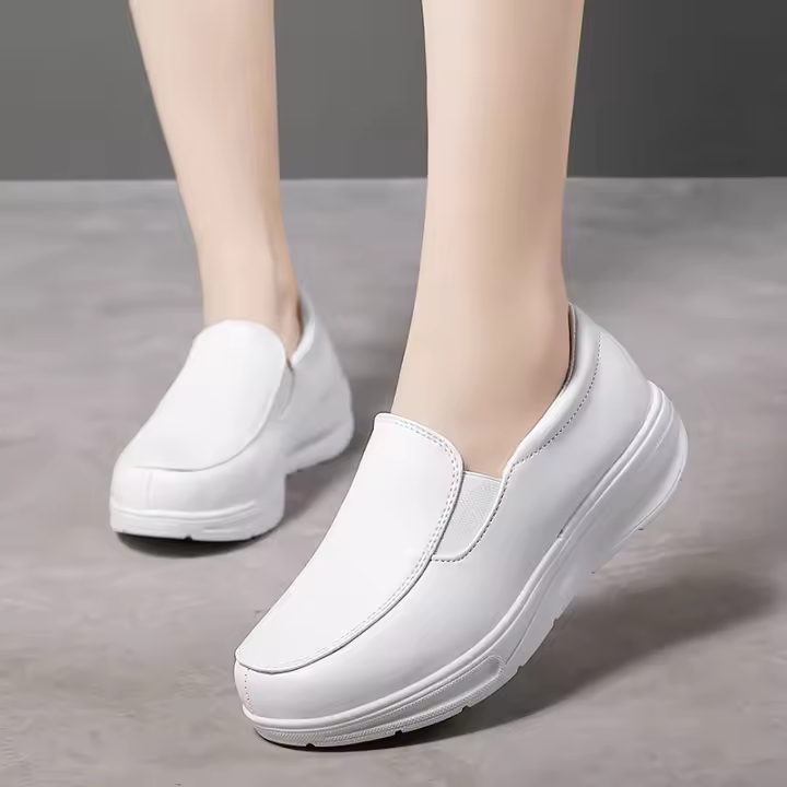 Zapatos De Enfermera Para Mujer Suela Suave Transpirable Antideslizante Cómodos Para Estar De Pie Durante Largos Periodos Tiempo Color Blanco Pequeño - 1