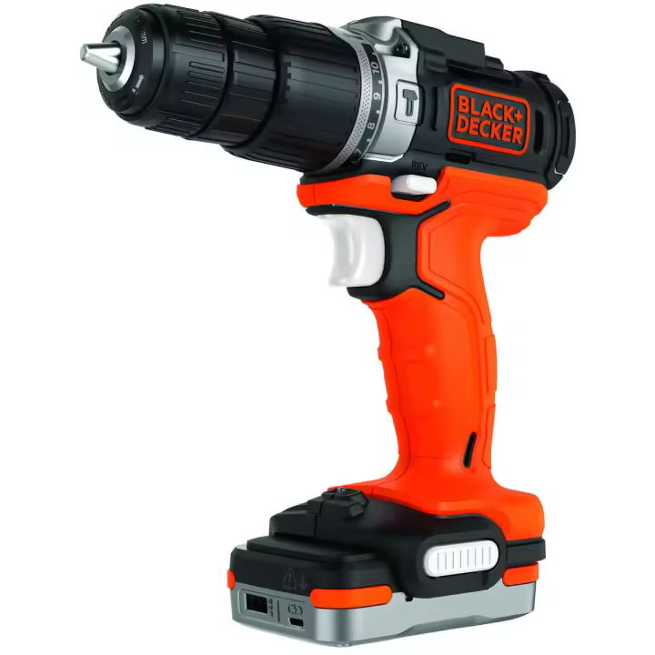 Black & Decker BDCHD12S1-XJ Taladro Percutor 12V, 40Nm, Portabrocas 10mm, 21.250 IPM, Batería 1,5Ah, Compacto y Potente, Incluye Cargador USB - 1