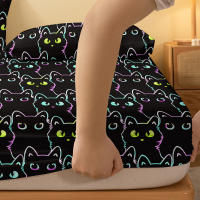 Sábana Ajustada Moderna Y Sencilla Con Impresión De Gato Pequeño En Acabado Mate Cobertor De Cama De Dormitorio Sin Fundas De Almohada - details 4