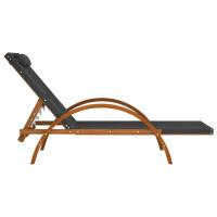 vidaXL Tumbona con cojín textilene y madera maciza de álamo Sillas de Exterior Ideal para jardín, playa, piscina, terraza Tumbona Piscina Tumbonas Playa Tumbonas Jardín Exterior - details 3