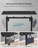 Escritorio Eléctrico Regulable en Altura con 4 Alturas de Memoria, Bolsillo de Almacenamiento, Ideal para Oficina en Casa o Estudio, Blanco, Marrón, Negro, 60x120x72-120 cm - details 15