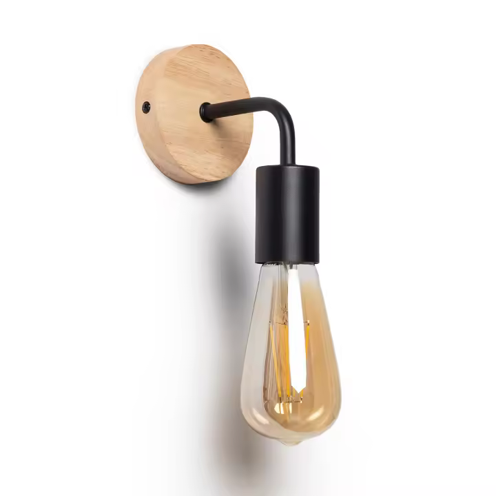 Ledkia Lámpara de Pared de Madera y Metal Jedali Blanco - 1