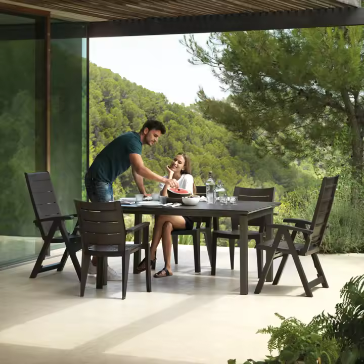 SP Berner Silla Legno Antracita - Efecto Madera - Robusta - Uso Interior y Exterior - Fabricada en España - 1