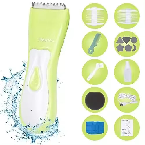 Cortapelos para Bebés Silencioso y Recargable USB, Cuchilla de Cerámica Segura y Tapa de Silicona - 1