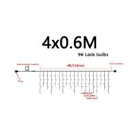 Luces De Cadena De Hielo LED 4x0.6M Con Enchufe EU Para Exterior Decoración De Navidad Jardín Fiesta Casamiento Calle Iluminación De Atracciones Turísticas - details 5