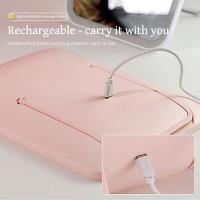 Espejo De Maquillaje Portátil LED Tricolor Plegable Recargable Con Luz Giratoria Para Damas Espejo De Belleza Para Dormitorio - details 10