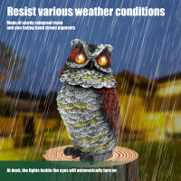 1/2Pcs Despavoridor De Pájaros Solares En Resina Con Ojos Parpadeantes Y Cabeza Giratoria Estatua De Buho Para Jardín Lawn Decoración De Exterior - details 4