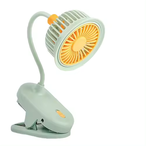 Ventilador USB portátil, ventilador de clip de ángulo ajustable pequeño y flexible Mini ventilador azul oscuro con abrazadera de mesa de doble propósito y suministro de aire para todo el hogar, para e - 1