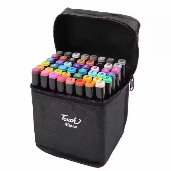 Art Markers Rotulador permanente de graffiti con doble punta, Juego de rotuladores de doble punta para estudiantes, Set de 24/36/60/80 colores, marcadores de animación para marcapáginas, dibujo, pintura,envio desde España - 1