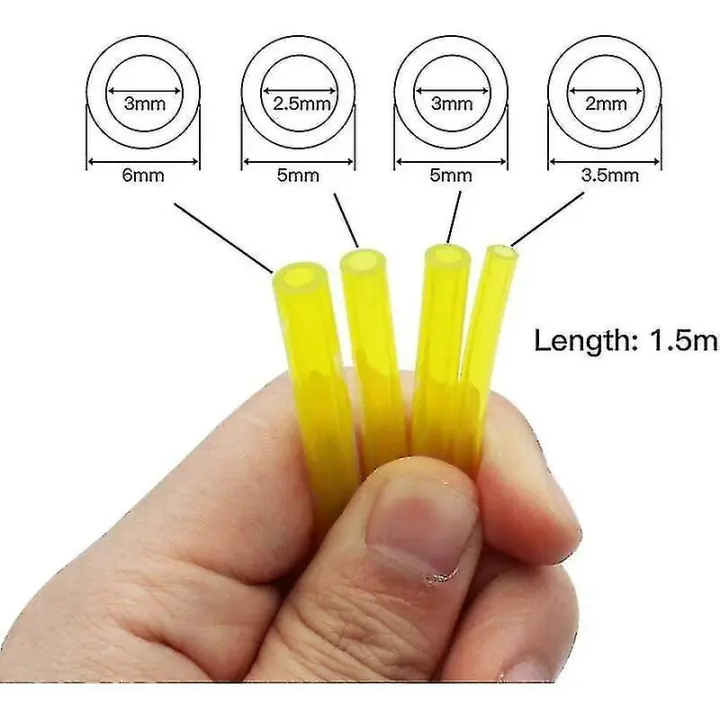 4 piezas mangueras de gasolina longitud 1,5 m manguera de línea de combustible universal herramientas de jardín amarillo transparente para soplador cortacésped motosierra cortacésped accesorios-Hy - 1