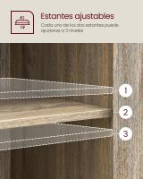 Aparador con puertas de cristal estilo industrial, para comedor, salón, cocina, marrón rústico o marrón turquesa - details 4