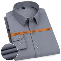 Camisa Negocios Para Hombre Color Sólido Moda Clásica Slim Fit Manga Larga Básica Casual Blanco Negro Azul Rojo Verde Ropa Social - details 2