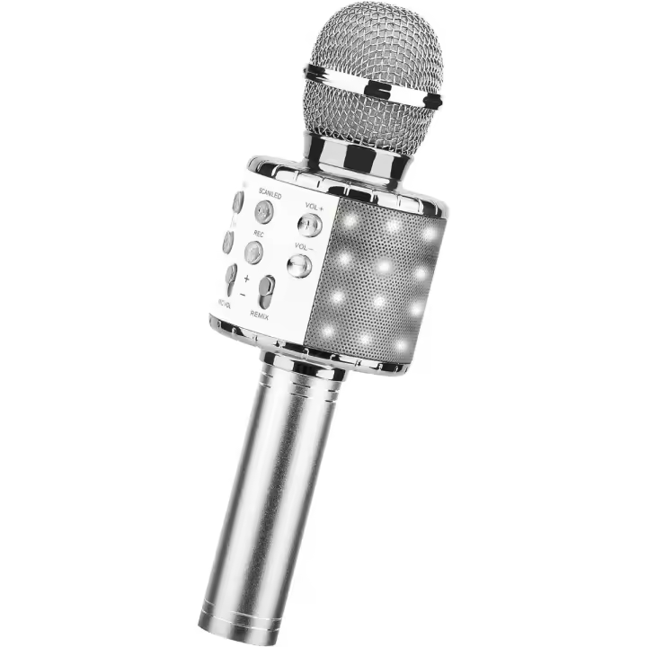 Micrófono Karaoke Bluetooth  , 4 en 1 Microfono Inalámbrico Portátil para Niños, Musica, Función de Eco, Compatible con Android, PC - 1