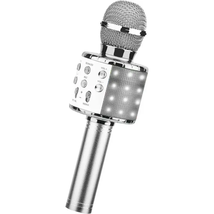 Micrófono Karaoke Bluetooth  , 4 en 1 Microfono Inalámbrico Portátil para Niños, Musica, Función de Eco, Compatible con Android, PC - 1
