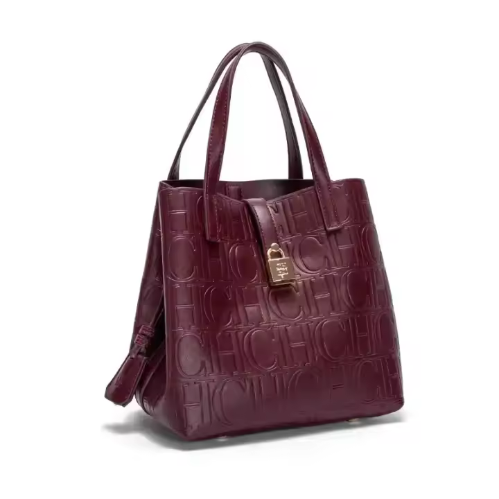 Bolso Bandolera Para Mujer CH En Relieve Con Diseño De Impresión De Leteras Gran Capacidad Elegante Temperamento Bolso De Mano Casual - 1