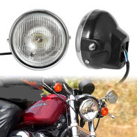 Faros De Motocicleta Negro Faro Frontal Redondo 12V Luz Universal Para Honda Suzuki Yamaha Harley Cafe Racer Accesorios De Iluminación Para Vehículos - details 0