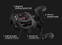 Carrete De Pesca Baitcasting KastKing Brutus Con Sistema De Frenado Magnético 7.2:1 Ratio De Engranajes 5+1 Rodamientos Balísticos 8KG Frenado Máximo - details 5