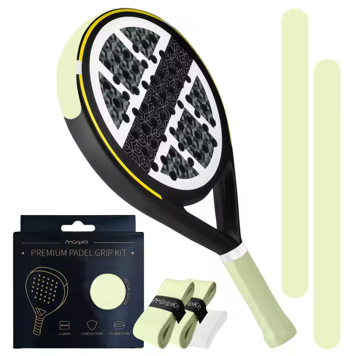 Pt GripKit Set de Grips para Padel Verde – 2 Overgrips + 2 Protectores + Anillo de Silicona – Accesorio Color Estilo Pastel para Raquetas Padel Tenis Kit - 1