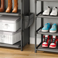 MARCTANI Zapatero GRANDE Capacidad 50 Pares - Armario Zapatero Alto y Abierto FÁCIL INSTALACIÓN - Organizador Zapatos XL Negro para Recibidores de Entrada - Mueble Zapatero Metálico y Robusto - details 3