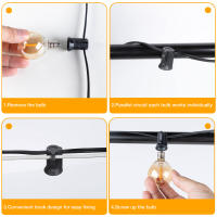 Luz De Cadena G40 Exterior Bombilla LED De Vidrio Ambarino Dimmer IP44 Impermeable Decoración Para Patio De Casa Garland De Luz Faeira Conectable - details 6