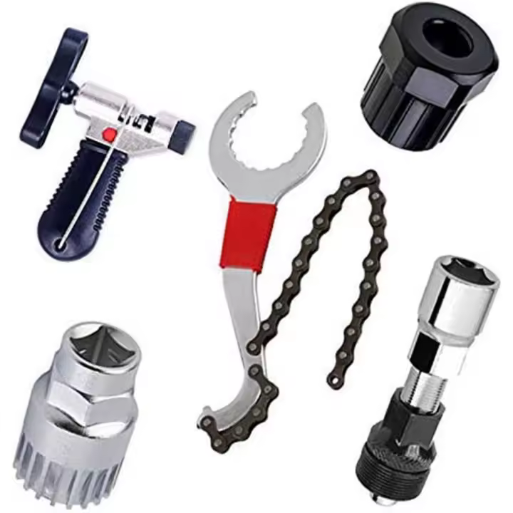 Kits de reparación de bicicletas de montaña, cadena, soporte, rueda libre, herramienta de mantenimiento de bicicletas para extracción de manivela, herramienta separadora de cadena - 1