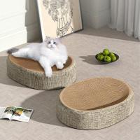 Cama De Rascado Para Gatos En Forma Oval Multifuncional Con Almohadilla De Descanso Para Interiores Material De Sisal - details 1