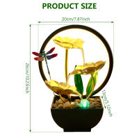 Fuente De Agua Para Mesa USB Con Piedras Naturales Y Luzes LED Fuente De Agua De Escritorio Estilo Zen Moderno Figura De Miniaturas - details 7