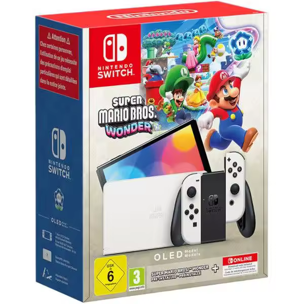 Pack Consola Nintendo Switch OLED Blanca + Super Mario Bros.Wonder + 12 meses Nintendo Switch Online - Nuevo Precintado - 1